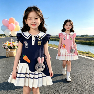 女童连衣裙夏2026新款疯狂动物城儿童服装夏季女孩兔子警官公主裙