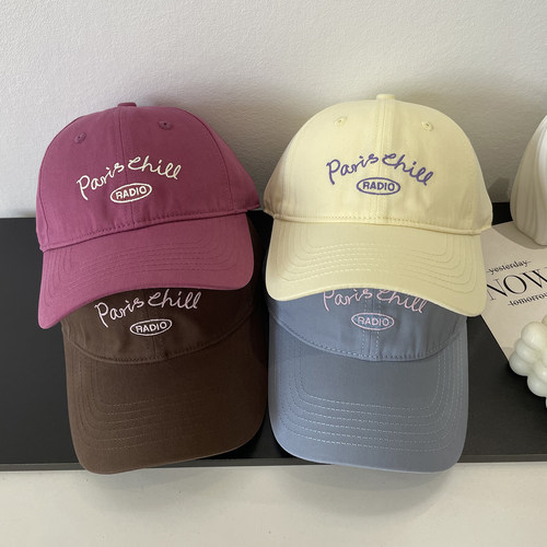 Paris Chill 洋气字母刺绣棒球帽子女时尚软顶百搭品质鸭舌帽男