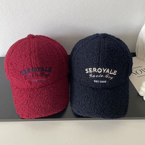 SERO-冬季保暖鸭舌帽男女同款韩版字母刺绣时尚休闲百搭鸭舌帽