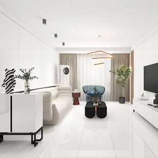 亮光白色花纹岩板奢石客厅瓷砖600X1200餐厅鱼肚白防滑地砖墙砖