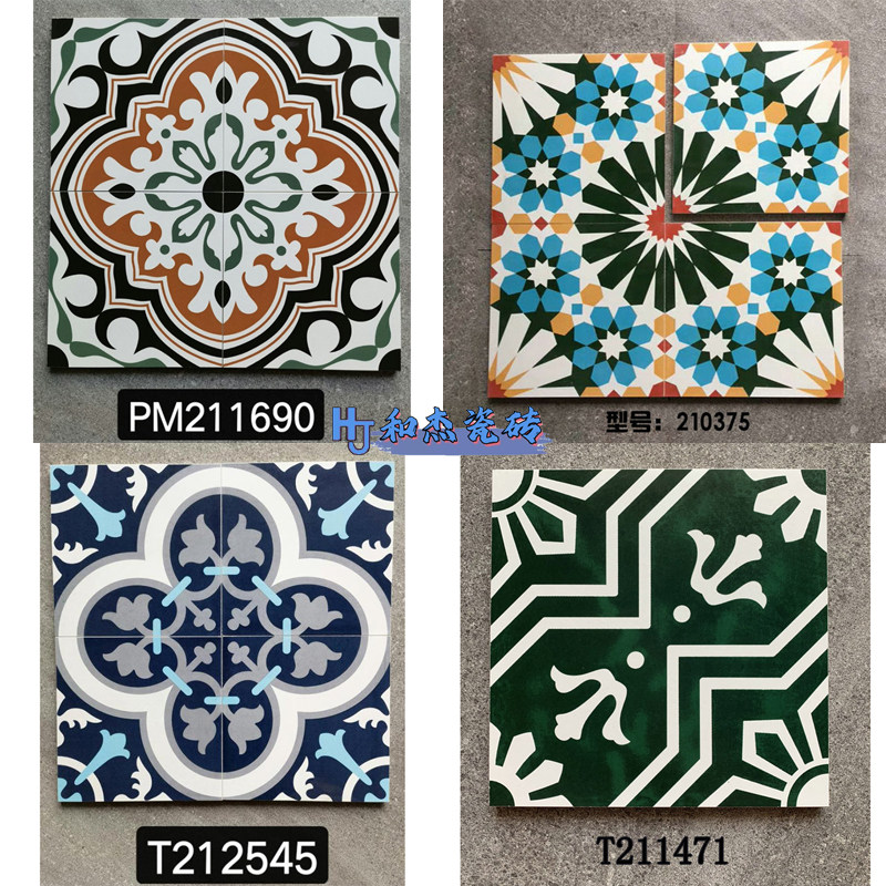 几何图案瓷砖花片200x200厨房卫生间阳台装修地砖工程商铺小地砖