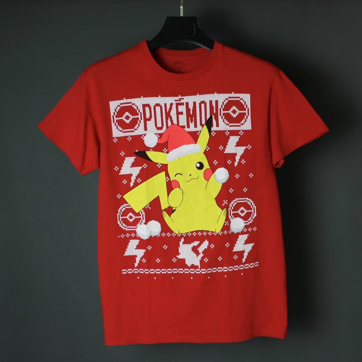 仰泳商店 Pokemon宝可梦 圣诞限定皮卡丘红色短袖T恤vintage古着