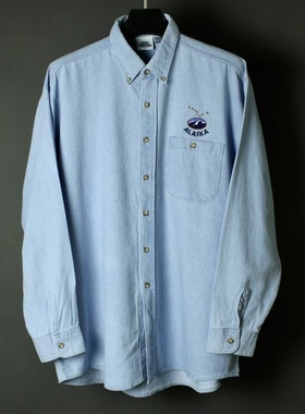 仰泳商店 Somers USA美产ALASKA刺绣复古牛仔布衬衫vintage古着