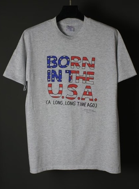 仰泳商店 SHOEBOX GREETINGS 灰色标语短袖T恤vintage古着