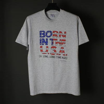 仰泳商店 SHOEBOX GREETINGS 灰色标语短袖T恤vintage古着