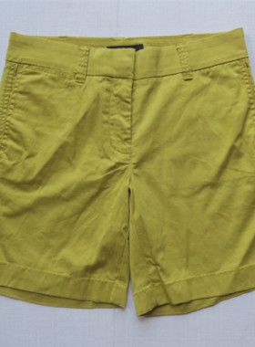 女款J家原单‘7’ INSEAM CHINO SHORT舒适薄款弹力棉短裤柠檬黄