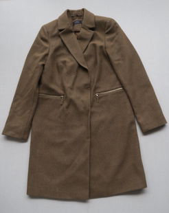 外贸原单玛纱家女休闲同勤简约中长款羊毛混纺毛呢大衣外套