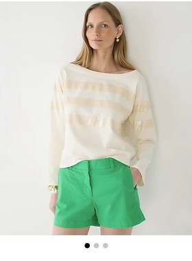 美系J家百搭女款草绿色经典薄薄款CHINO SHORT弹力棉休闲短裤、