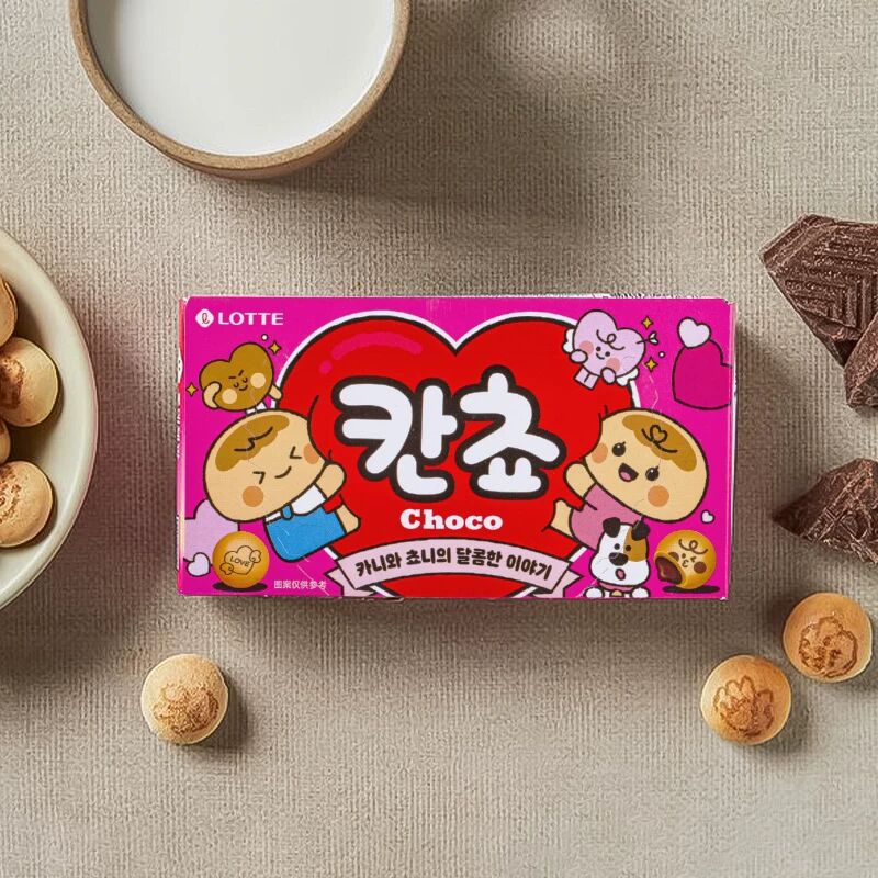 韩国进口LOTTE乐天巧克力味夹心饼干休闲食品儿童可爱解馋零食品
