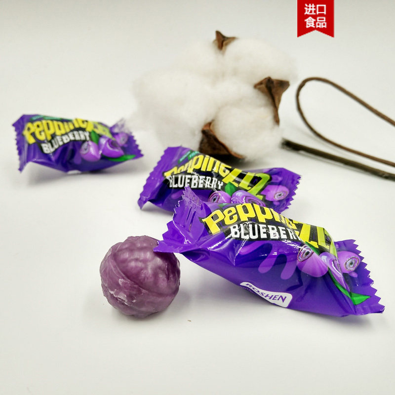 乌克兰进口多口味小酸酸蓝莓樱桃苹果口味250g喜糖水果糖