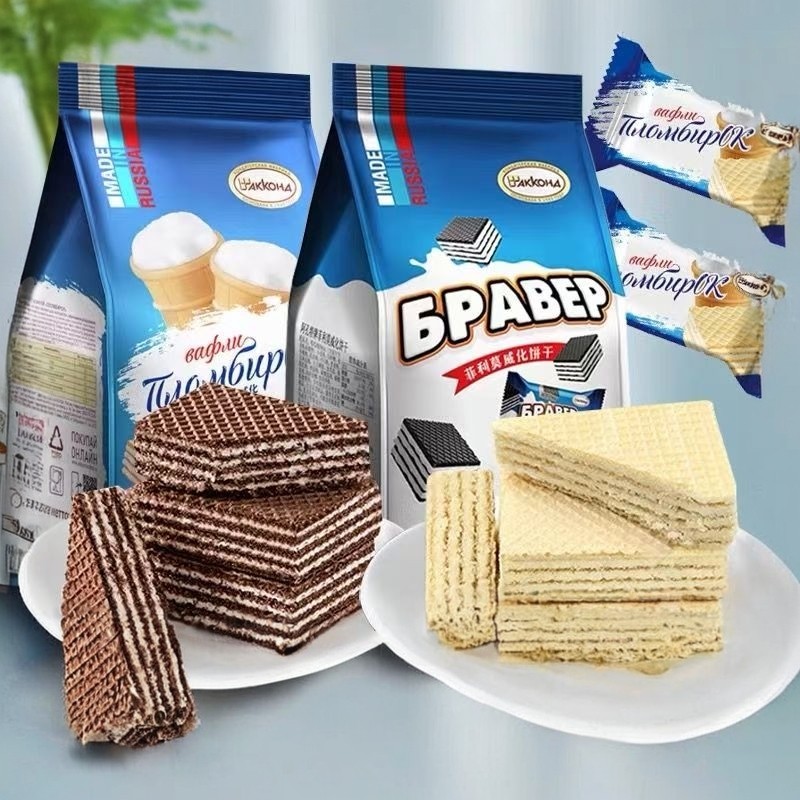 俄罗斯阿孔特菲利莫冰淇淋黄奶酪味威化饼干巧克力饼干袋装408g,零食/坚果/特产,威化饼干,淘宝优惠券,粉丝福利购,淘宝优惠卷