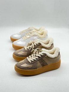 两色 新货爆款 厚底增高 马吉拉 皮毛一体 百搭 休闲系带 德训鞋