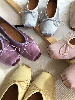 缎面芭蕾鞋平底法式真丝褶皱柔软