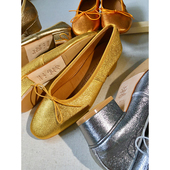 West 款 Office East 意大利闪闪金属牛皮 中跟经典 芭蕾鞋 多色