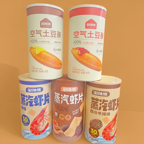 淘味熊网红蒸汽虾片空气土豆条