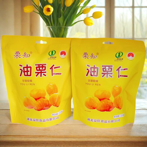栗知油栗仁即食板栗218g袋装独立包装沂蒙山特产去壳熟栗子仁零食