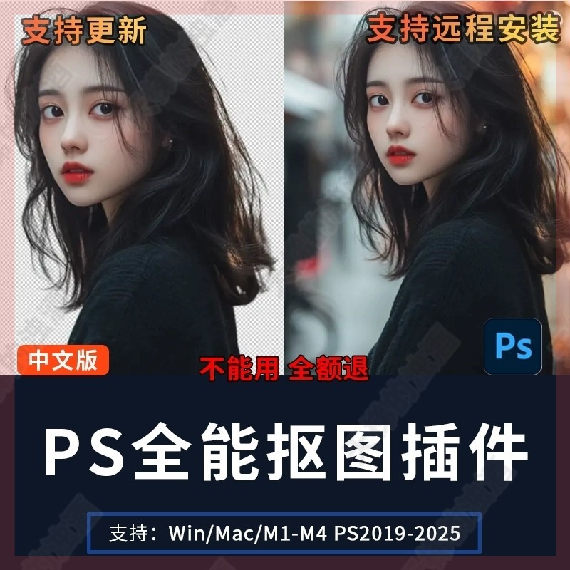 影楼一键抠图滤镜Topaz ReMask 5插件抠头发丝软件 中文winmac