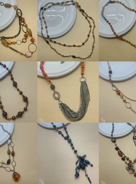 孤品欧美老货出口复古中古Vintage木头多层项链默认微瑕