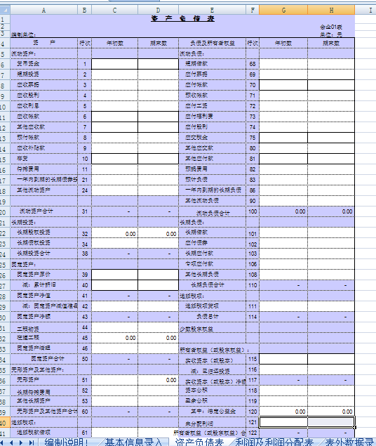 制作EXCEL财务报表资产负债表利润损益表现金流量表代做银行贷款-封面