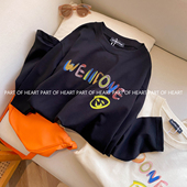 HEART长袖 T恤秋季 PART 宽松笑脸上衣oversize男女圆领打底衫 潮