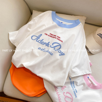 PARTOFHEART短袖女拼色洋气T恤