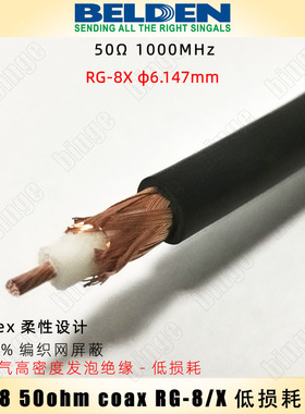 BELDEN 9258 美国原产进口 50欧低损耗同轴电缆RG-8X 柔性同轴