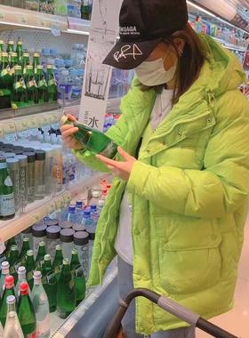 瑞野me sister my休闲宽松糖果色连帽中长款加厚白鸭绒羽绒服女