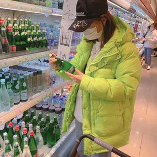 加厚白鸭绒羽绒服女 my休闲宽松糖果色连帽中长款 瑞野me sister