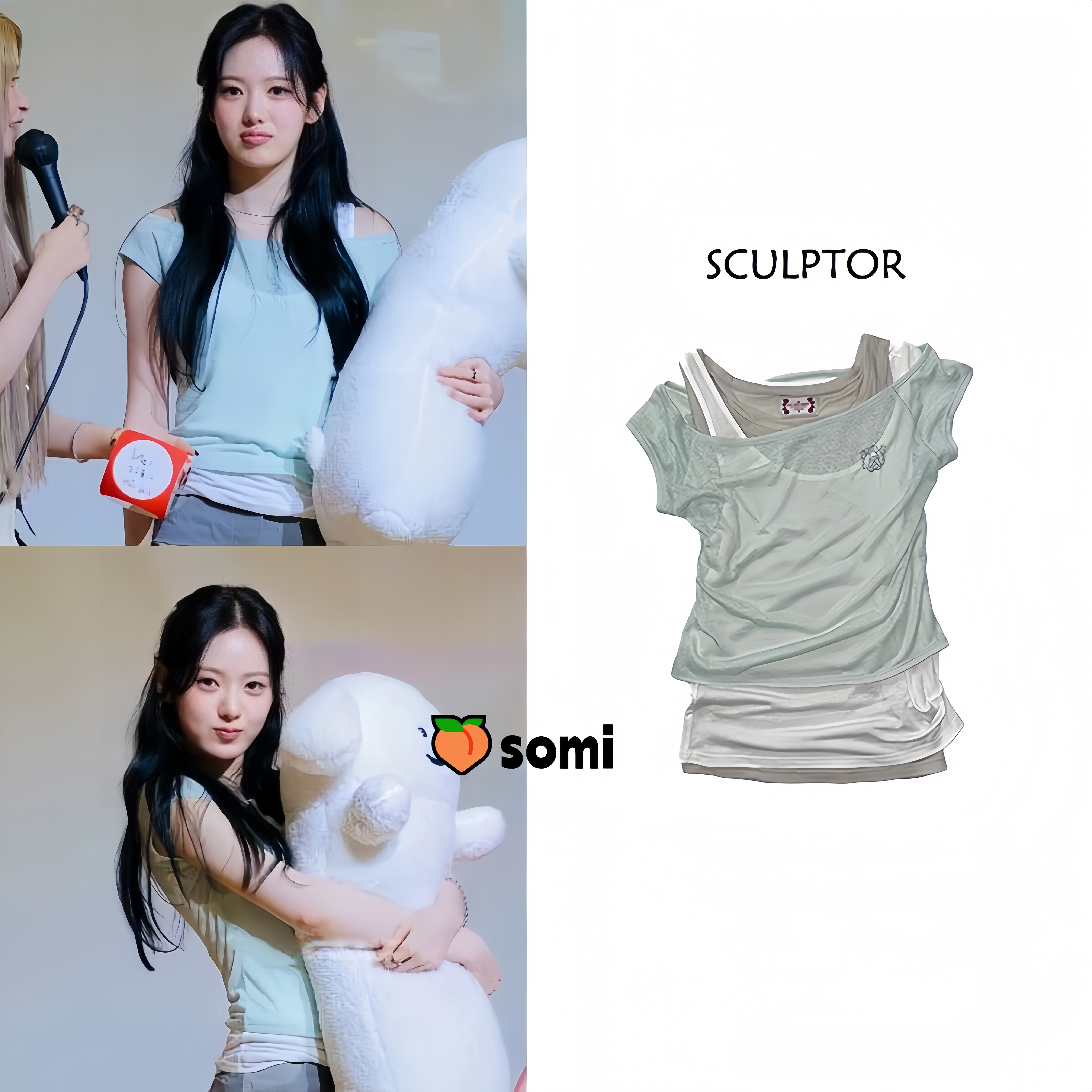 somi家直邮~SCULPTORSUI李守彬同款设计师品牌设计感假两件T恤8