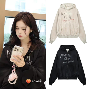 somi家 韩国直邮 Matin Kim品牌美式字母印花休闲卫衣外套女