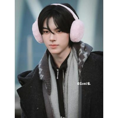 somi家 韩国直邮xtonz摩登费尔岛针织连帽式围巾围脖 金道勋同款