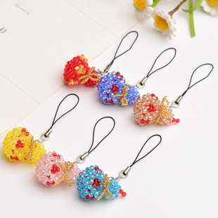 地摊热卖DIY水晶手工串珠 4MM葫芦吊坠 钥匙扣 流行饰品 挂饰成品