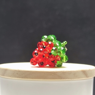 6mm小草莓手机挂件包挂钥匙扣成品 成品