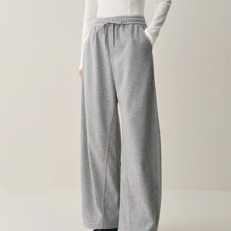 商场同款25冬季新款休闲百搭系带香蕉茧型弯刀休闲裤女A3GBF4156