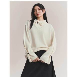 商场同款2025冬季新款时尚百搭竖排扣多领型针织衫女A1EEF4443