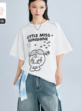 【奇先生妙小姐联名】商场同款2025白桃乌龙T恤宽松短袖C2CNF2114