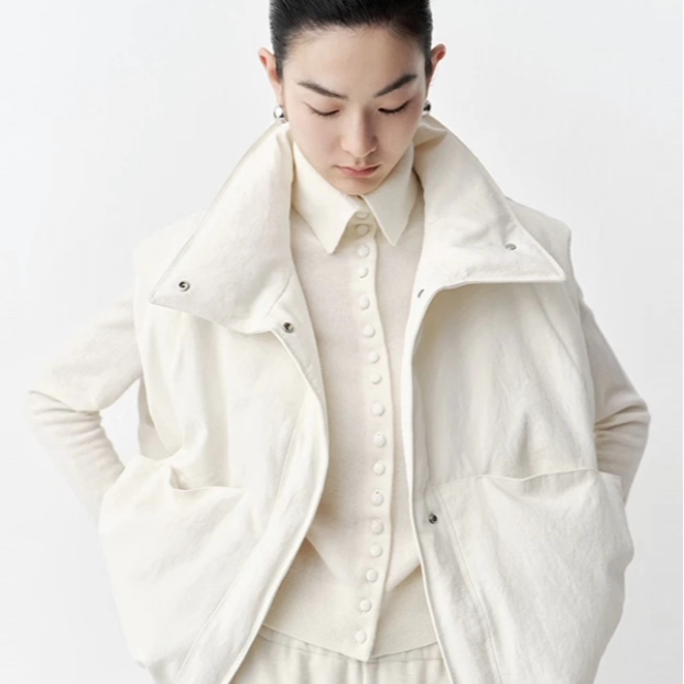 艾诺丝女神2025冬季新款女装立领无袖休闲立领羽绒马甲女AR004001