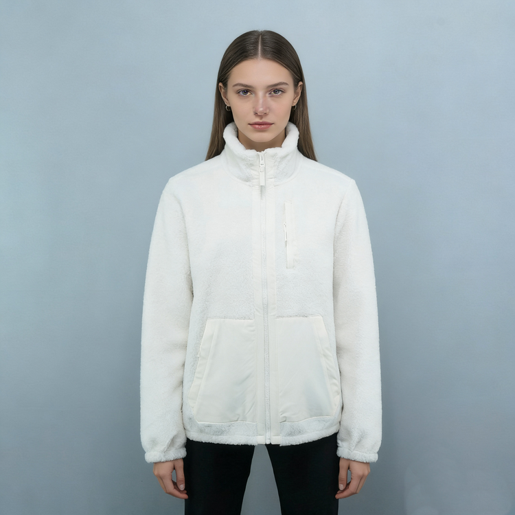 吊牌价59.98美金 拉链胸袋设计 原旦外矛B女款羊羔绒秋冬夹克,运动服/休闲服装,运动卫衣/套头衫,淘宝优惠券,粉丝福利购,淘宝优惠卷