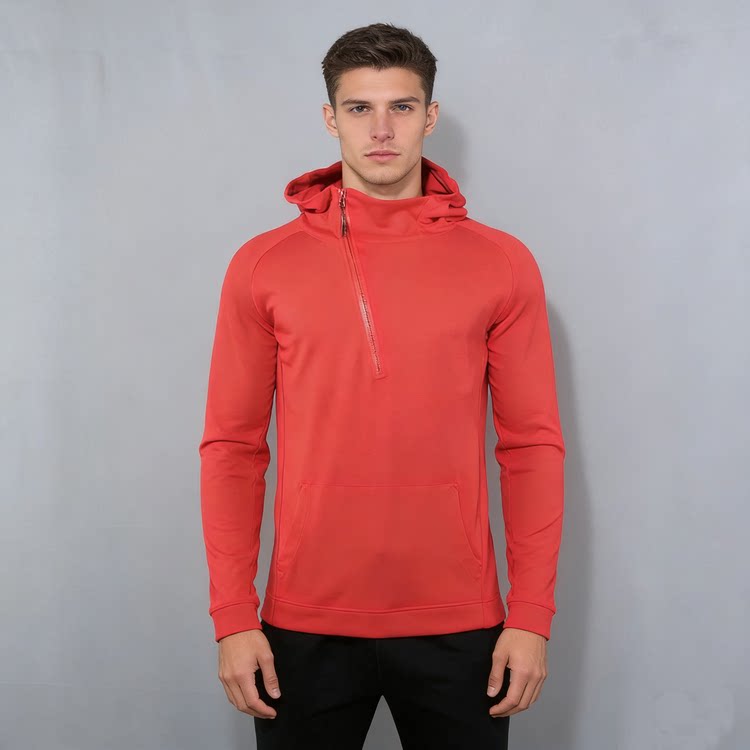 帅到炸天 72%棉质质感面料 全包围帽斜拉链设计 U宝男款连帽卫衣