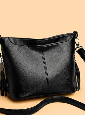 品牌真皮女包新款时尚软皮妈妈包多层手提包中年女士单肩斜挎包包