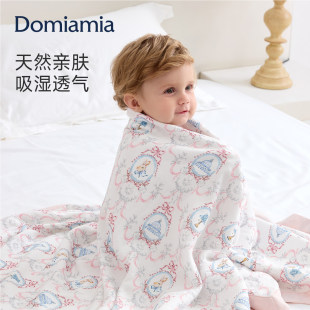 Domiamia婴儿夏凉被盖毯宝宝被子四层竹棉纱布毯新生儿夏季薄被