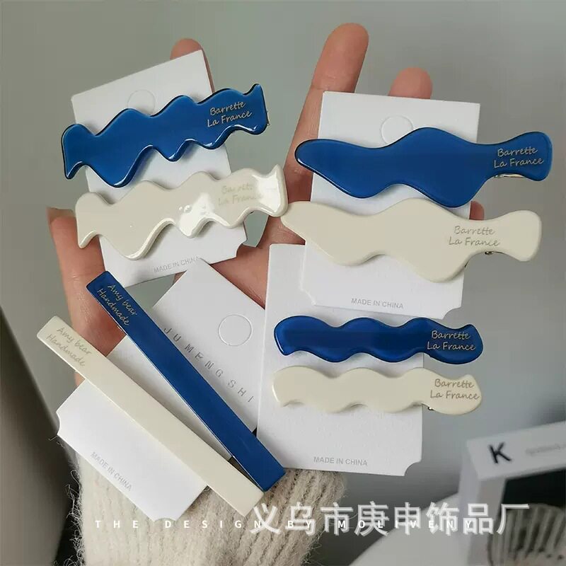 精致韩系醋酸板材夹子头饰侧边刘海碎发鸭嘴夹发卡子气质发夹图片