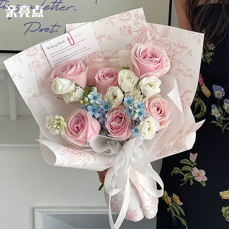 复古繁花艺术纸花束包花纸牛皮纸