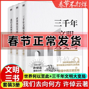 正版 许倬云文明三书全3册 我们去向何方+三千年文明大变局+世界何以至此 70年博学精思熔铸一 凝聚毕生思想精华系统性讲解文明史