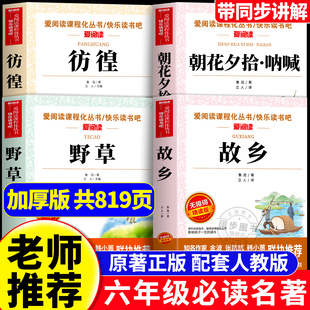 6年级7年级课外阅读书籍初中生版 全套4册 全集阿Q正版 朝花夕拾呐喊狂人日记六年级必读课外书鲁迅作品集经典 故乡野草鲁迅原著正版