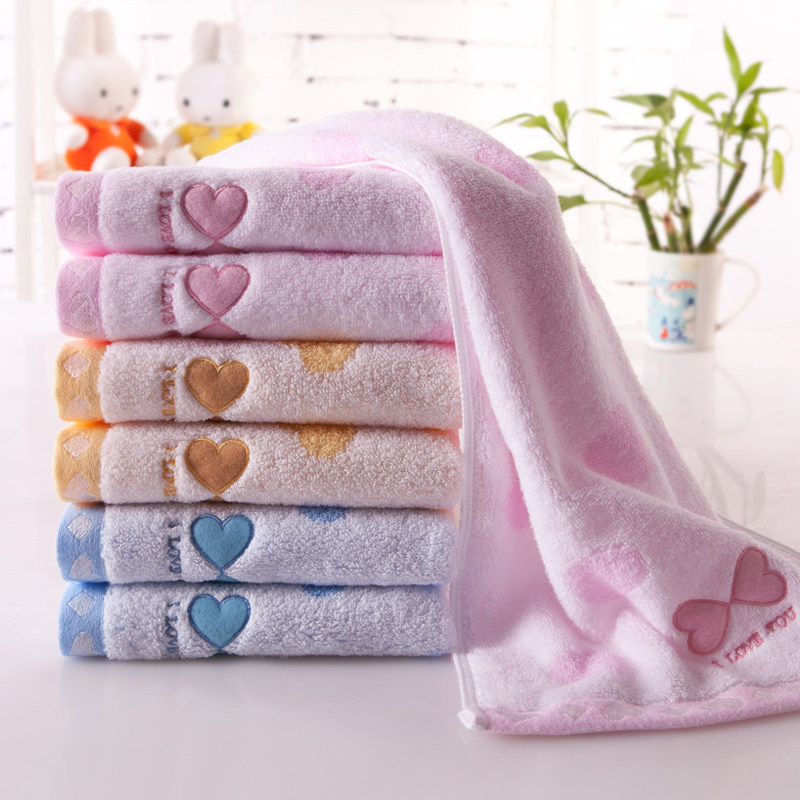 金号纯棉大毛巾 柔软吸水成人洗脸面巾情侣款 一见倾心 专柜正品