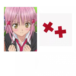 亚梦COS头饰守护甜心日奈森亚梦亚克力红色黑色十字发卡发夹