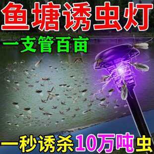 鱼塘太阳能诱虫灯喂鱼神器强力引诱昆虫紫光灯灭飞虫户外养殖专用