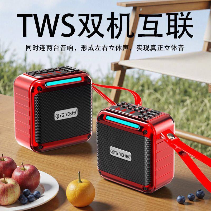 清悦S15蓝牙音箱运动户外便携迷你重低音调频收音机插卡插U盘音响
