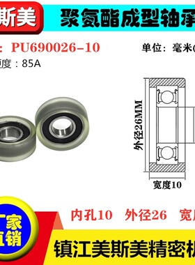 透明包胶轴承滑轮PU690026-10